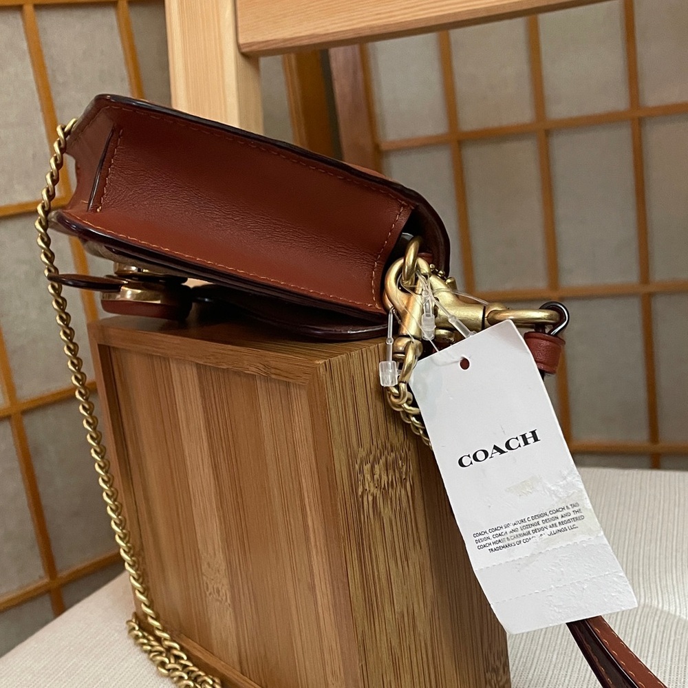 Coach Tabby Crossbody Wristlet Brass/Rust NWT - Picture 10 of 17